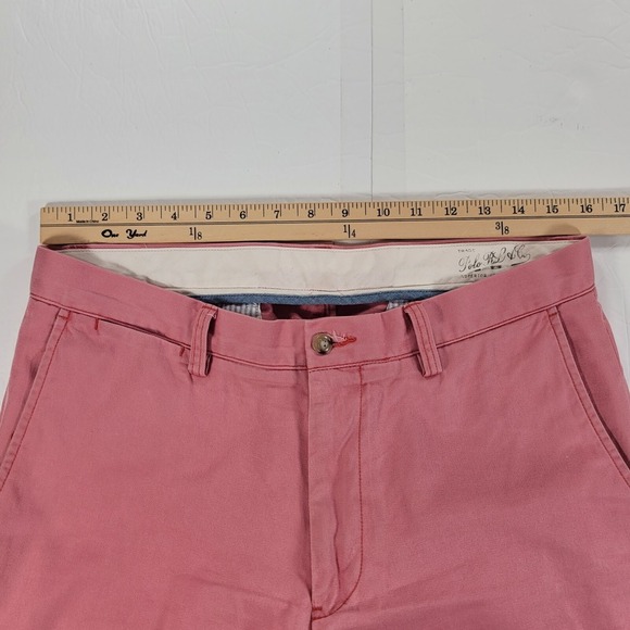Polo Ralph Lauren Pants Mens 32x32 Pink Classic Fit Casual Flat Front Chino - Picture 7 of 9